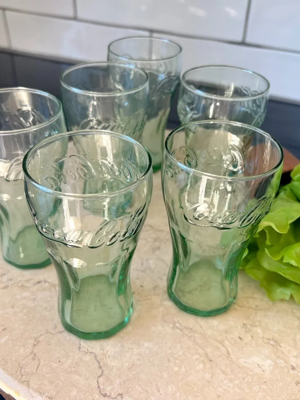 6 Vintage Coca Cola 6 oz. Glasses